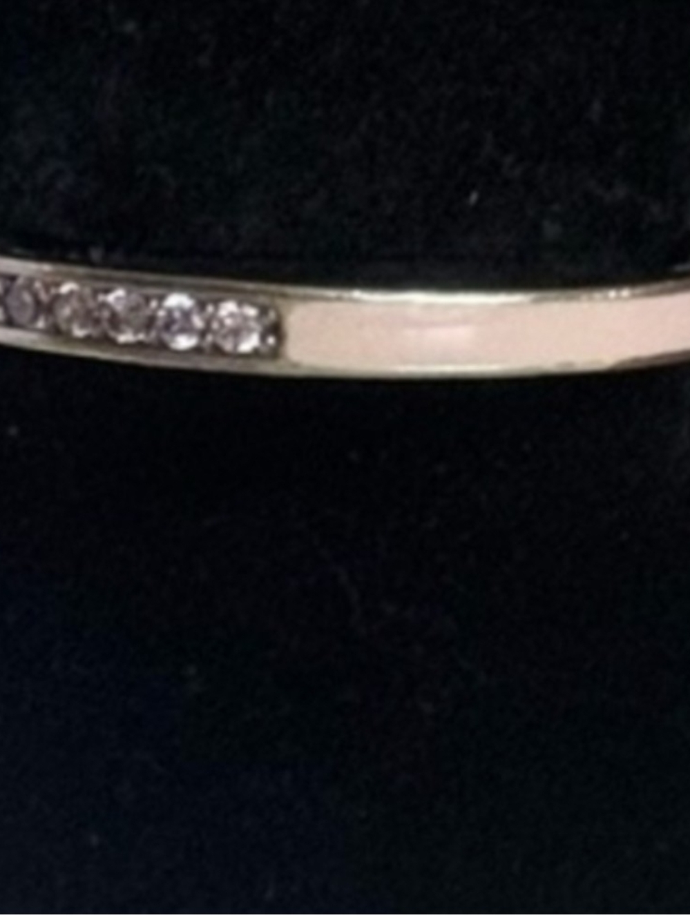Light Pink Enamel And Silver Ring